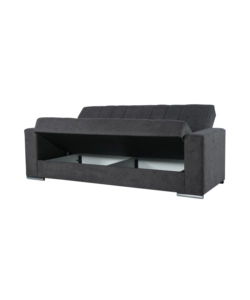 DIVANO LETTO "PADOVA" 3 POSTI TESSUTO GRIGIO, 230X93X97 CM